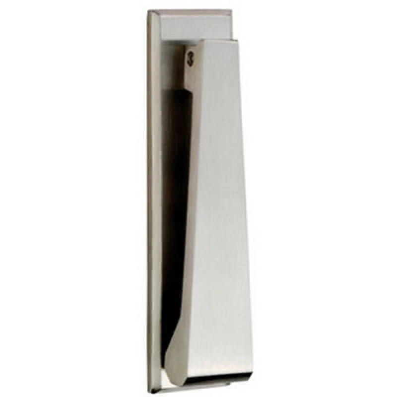 Image of Loops Slimline Contemporary Door Knocker 128mm Fixing Centres Satin Stainless Steel Metallics
