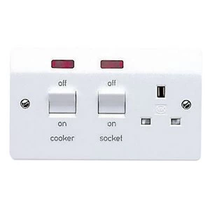 Image of MK 45A White Switched Cooker switch & socket