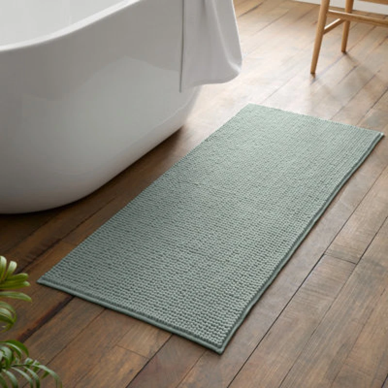 Image of Catherine Lansfield Bobble 50cm x 120cm Runner Bath Mat Sage