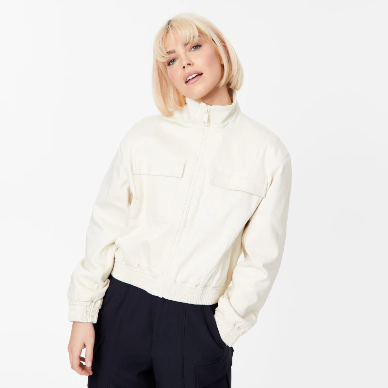 Image of Jack Wills Twill Bomber Jacket - Neutral Neutral 8