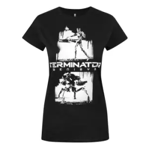 Image of Terminator Womens/Ladies Genisys Graffiti T-Shirt (L) (Black)
