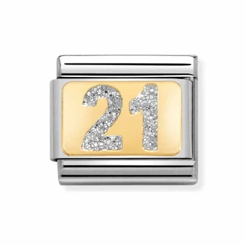 Image of Nomination CLASSIC Gold Glitter Number 21 Charm 030224/02 *