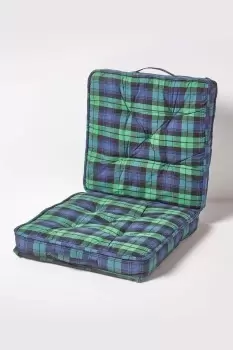 Image of Blackwatch Tartan Cotton Travel Support Booster Cushion