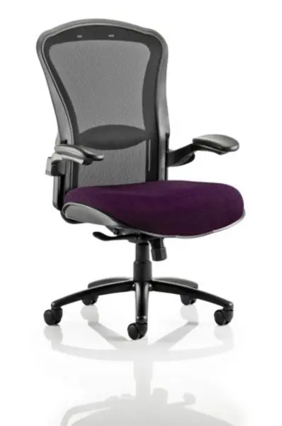 Image of Houston Houston Heavy Duty Task Operator Chair Black Mesh Back Bespoke Seat In Purple KCUP0997
