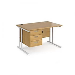 Image of Maestro 25 Desk with Cantilever Frame and 3 Drawer Pedestal 800 mm