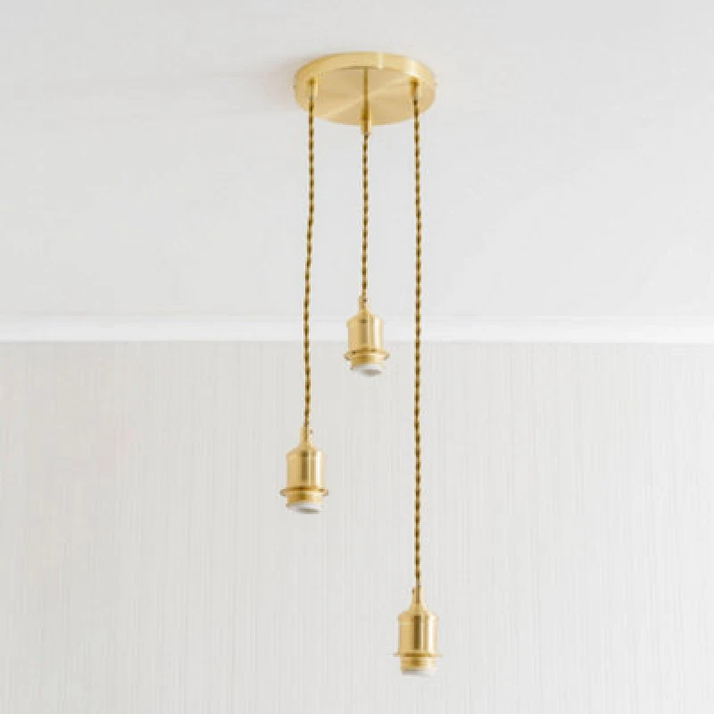 Image of ValueLights ValueLights Shaw Cluster Drop 3 Way Chrome Gold Black Adjustable Ceiling Light Gold One Size Unisex 5016529272694