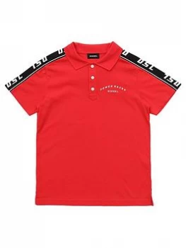 Image of Diesel Boys Tape Logo Short Sleeve Polo