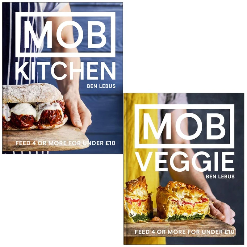 Image of Mob Kitchen & MOB Veggie Feed 4 for under 10 pounds By Ben Lebus 2 Books Set Ben Lebus Books