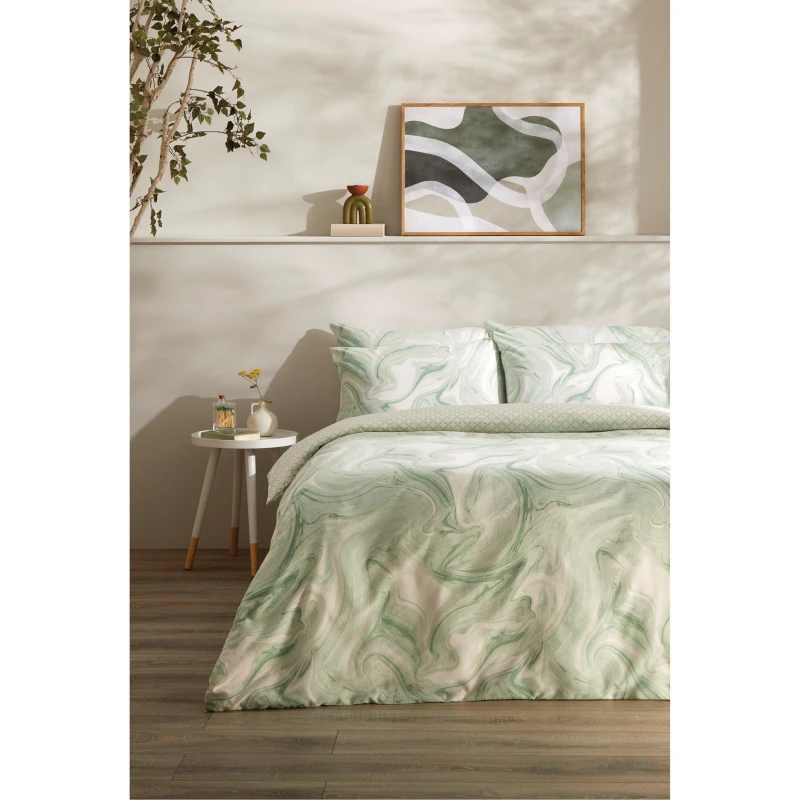 Image of Homelife Liquid Marble Duvet Set - Green Green Single
