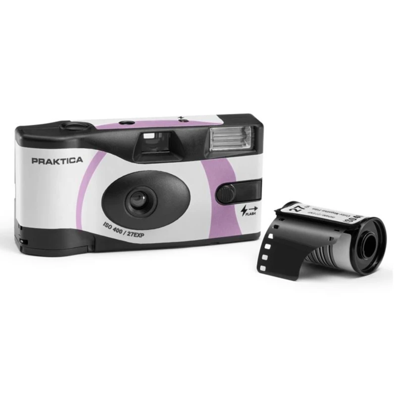 Image of Praktica Single Use Disposable Colour Film Camera with Flash - Pink -