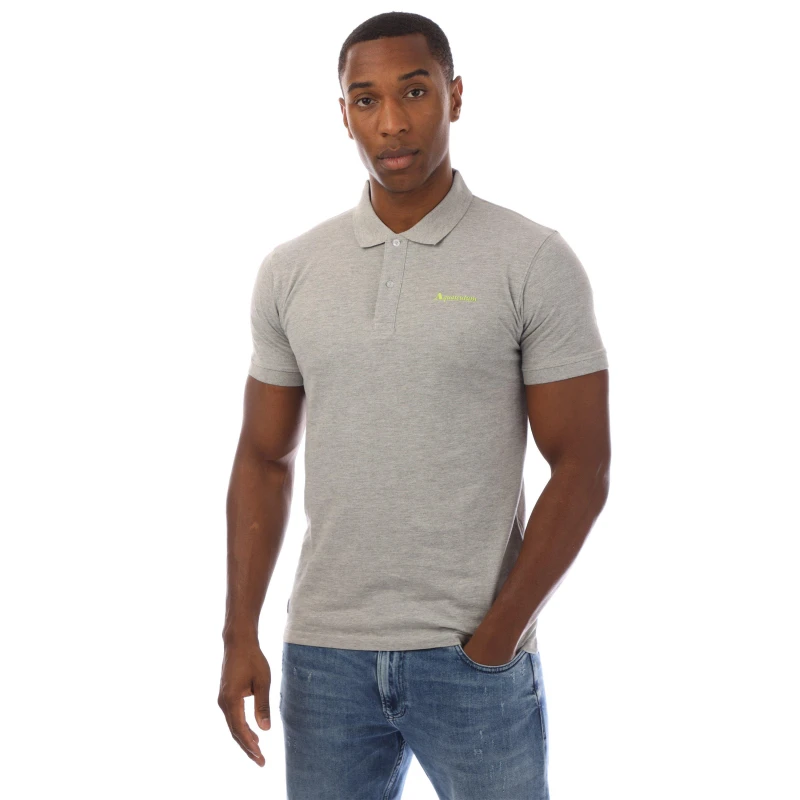 Image of Aquascutum Mens Short-Sleeve Polo Lt Mel Grey male Medium