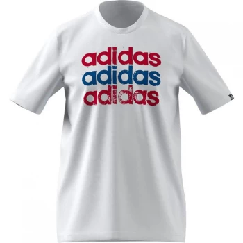 Image of adidas QT T Shirt Mens - White Repeat