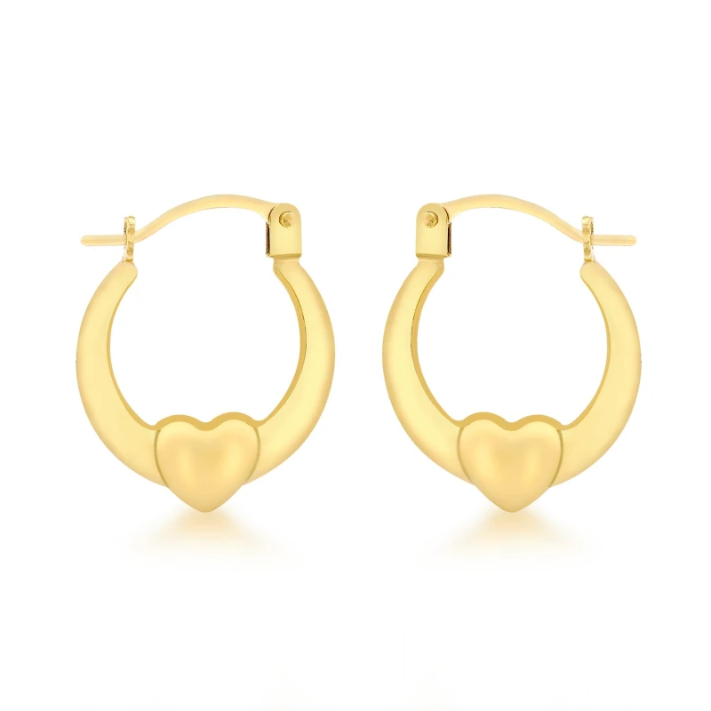 Image of Be You 9ct Gold Mini Heart Earrings Gold female One Size