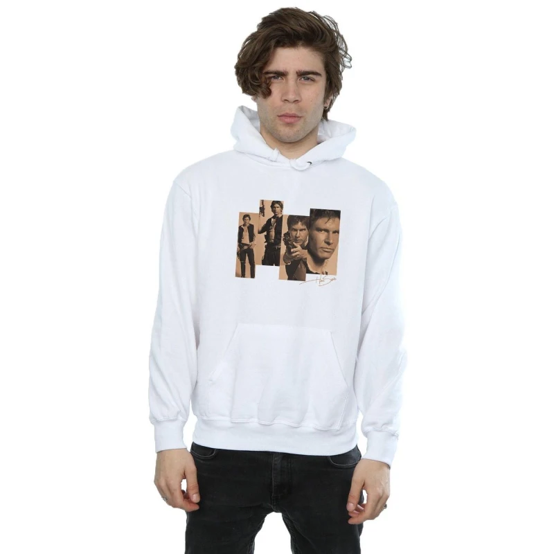 Image of Star Wars Star Wars Men Han Solo Photoshoot Hoodie in White Size: Small White S Male 5057736869697