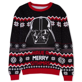 Image of Have a Merry Sithmas Festive Knitted Jumper - Black - M