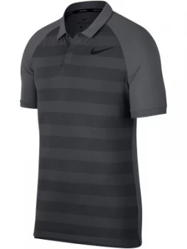 Image of Mens Nike Momentum Stripe Polo Dark Grey