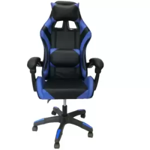 Image of OUT & OUT Speedy Gaming Chair Faux Leather Lumbar Support- Blue