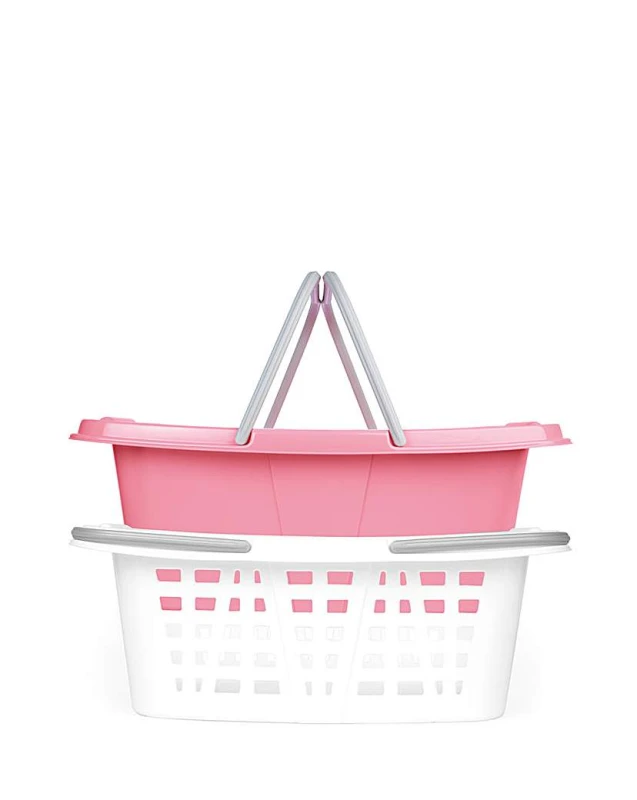 Image of Beldray Beldray Set of 2 Laundry Baskets Pink Pink - Beldray Pink HR83901