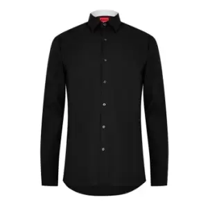 Image of Hugo Cotton Stretch Shirt - Black