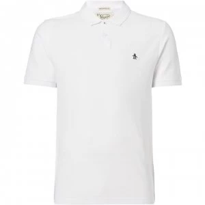Image of Original Penguin Raised Rib Short Sleeve Polo Shirt - White