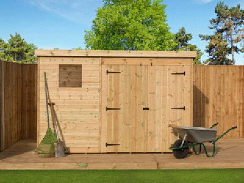 Image of Empire Sheds Empire 4500 Pent 10X3 Double Door Right Windows