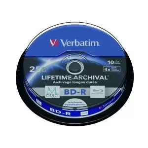 Image of Verbatim M-Disc Bluray BD-R 25 GB 4x Printable Spindle Pack of 10
