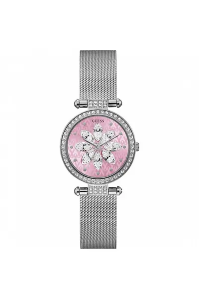 Image of Guess Sparkling Pink Stainless Steel Fashion Analogue Watch - Gw0032L3 Pink