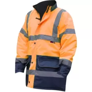 Image of Warrior Mens Denver High Visibility Safety Jacket (S) (Fluorescent Orange) - Fluorescent Orange