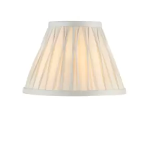 Image of Tapered Cylinder Lamp Shade - Silver Silk - 40W B22 - 8" Pleated Design
