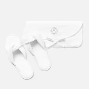Image of White Waffle Cross Band Slipper - L/XL
