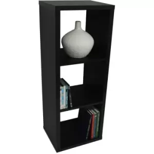 Image of Cube - 3 Cubby Square Display Shelves / Vinyl lp Record Storage - Black - Black