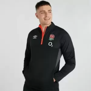 Image of Umbro England Half Zip Fleece Mens - Black