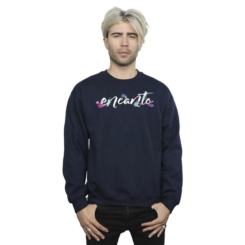 Image of Disney Men Encanto Logo Sweatshirt in Navy Size: Small Navy S Male 5063153616424