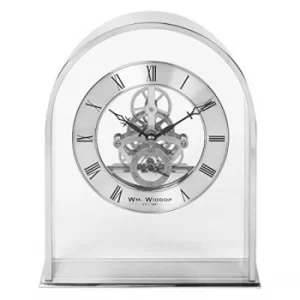 Image of Silver Arch Mantel Clock with Skeleton Mvmnt