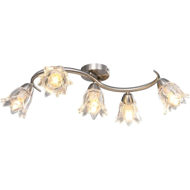 Image of VIDAXL Ceiling Lamp with Transparent Glass Shades for 5 E14 Bulbs Tulip Vidaxl 8719883913414