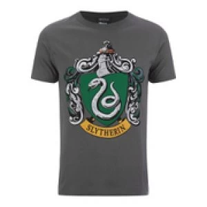 Image of Harry Potter Mens Slytherin Shield T-Shirt - Grey - S