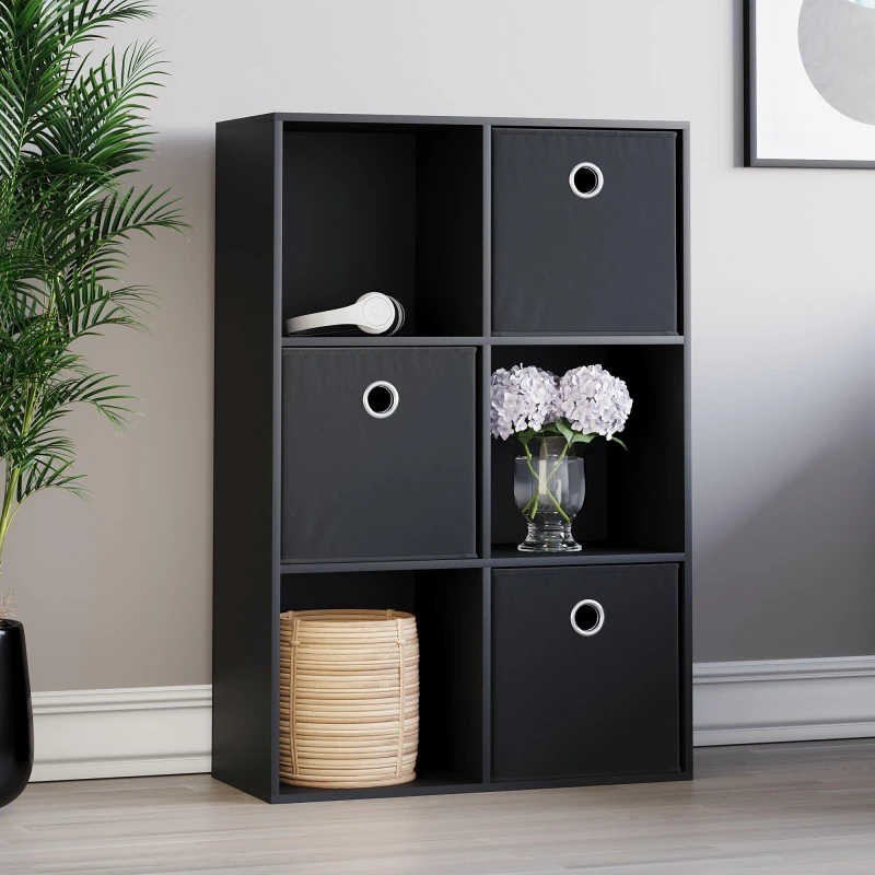 Image of Lassic 2x3 Cube Storage Unit (B) + Set of 3 Storage Cubes Black unisex 2x3