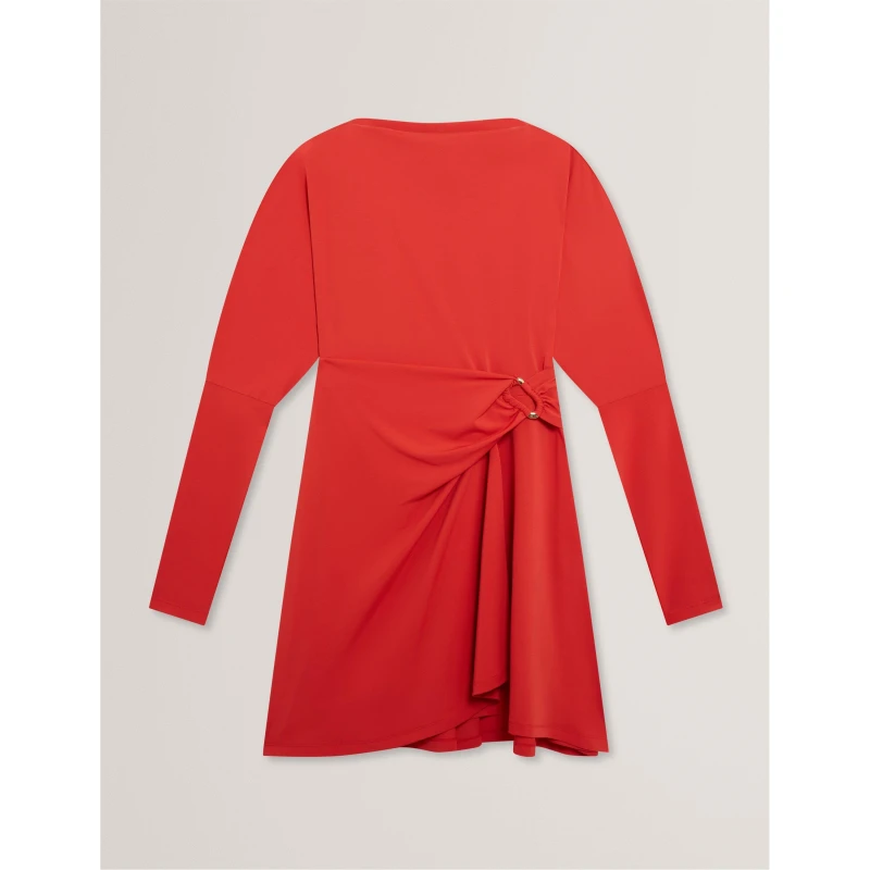 Image of Ted Baker Womens Wrap Mini Dress Bur-Orange female 8 (XS)