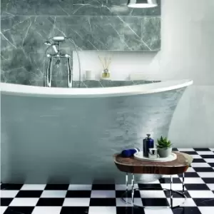 Image of Silver Freestanding Double Ended Slipper Bath 1705 x 755mm - Elementa