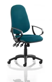 Image of Eclipse XL Lever Task Operator Chair Bespoke With Loop Arms In Teal