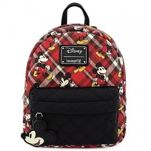Image of Loungefly Disney Mickey Mouse Twill Mini Backpack With Puffy Nylon Trim
