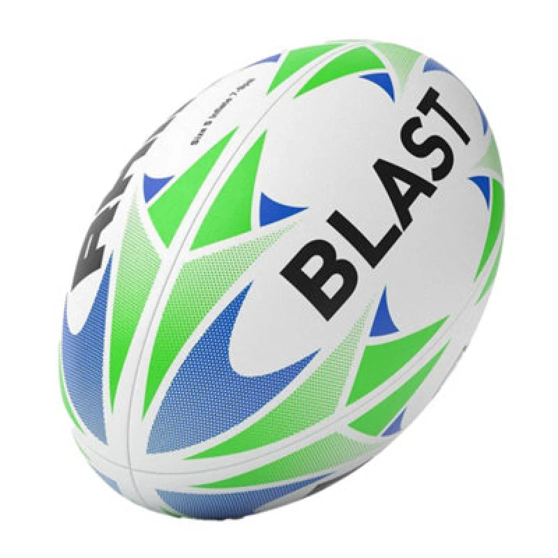 Image of Rhino Blast Rugby Ball White/blue/green (5)