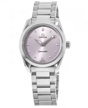 Image of Omega Seamaster Aqua Terra 150M Quartz 28 MM Lilac Dial Stainless Steel Womens Watch 220.10.28.60.60.001 220.10.28.60.60.001