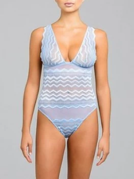 Image of Muse By Coco De Mer Margot Bodysuit - Blue