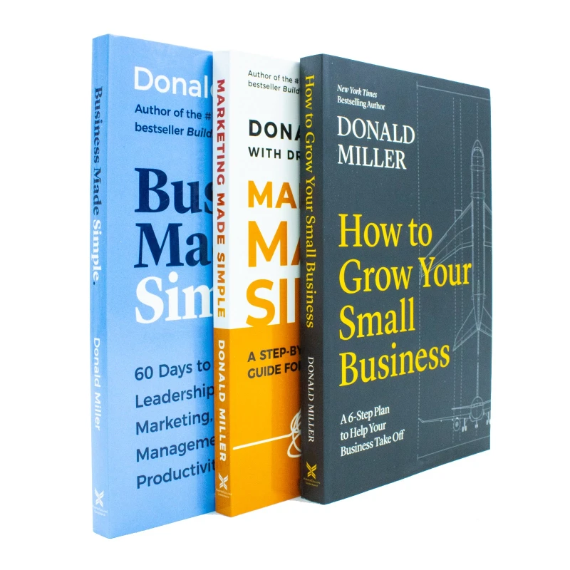 Image of Donald Miller Collection 3 Book Set How to Grow Your Small Business, Business Made Simple, Marketing Made Simple Donald Miller Books