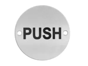 Image of Eclipse 34690 SSS 75mm Circular Push Symbol Satin Steel