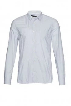 Image of Mens French Connection Multi Spot Patch Striped Shirt Blue