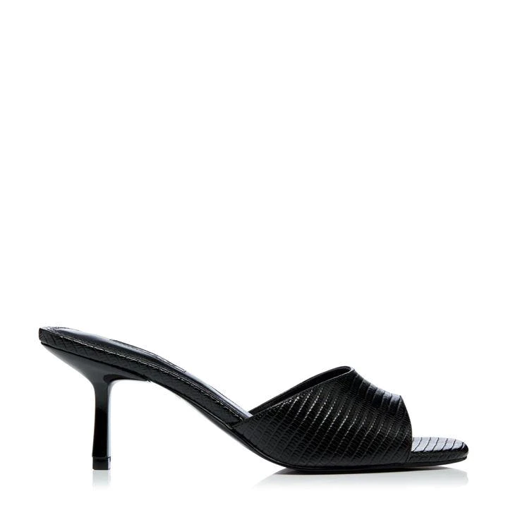 Image of Dune Black 'Marnie' Mid Kitten Heel Mules - 3