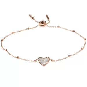 Image of Fossil Folded Hearts Ladies Toggle Bracelet JF03647791