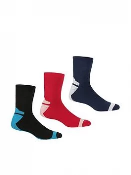 Image of Regatta Black 3 Pack Quick Dry Outdoor Active Socks - age 3-5